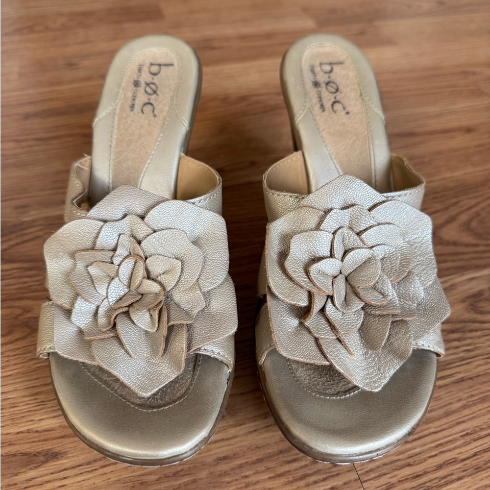 Gold Floral Sandals
